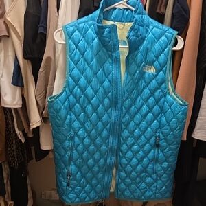 The North Face Turquoise Quilted Vest